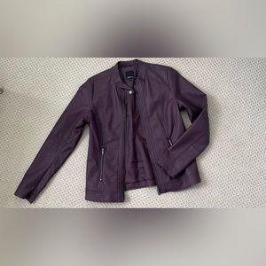 Women’s small pleather jacket in a soft plum colour. Like new.